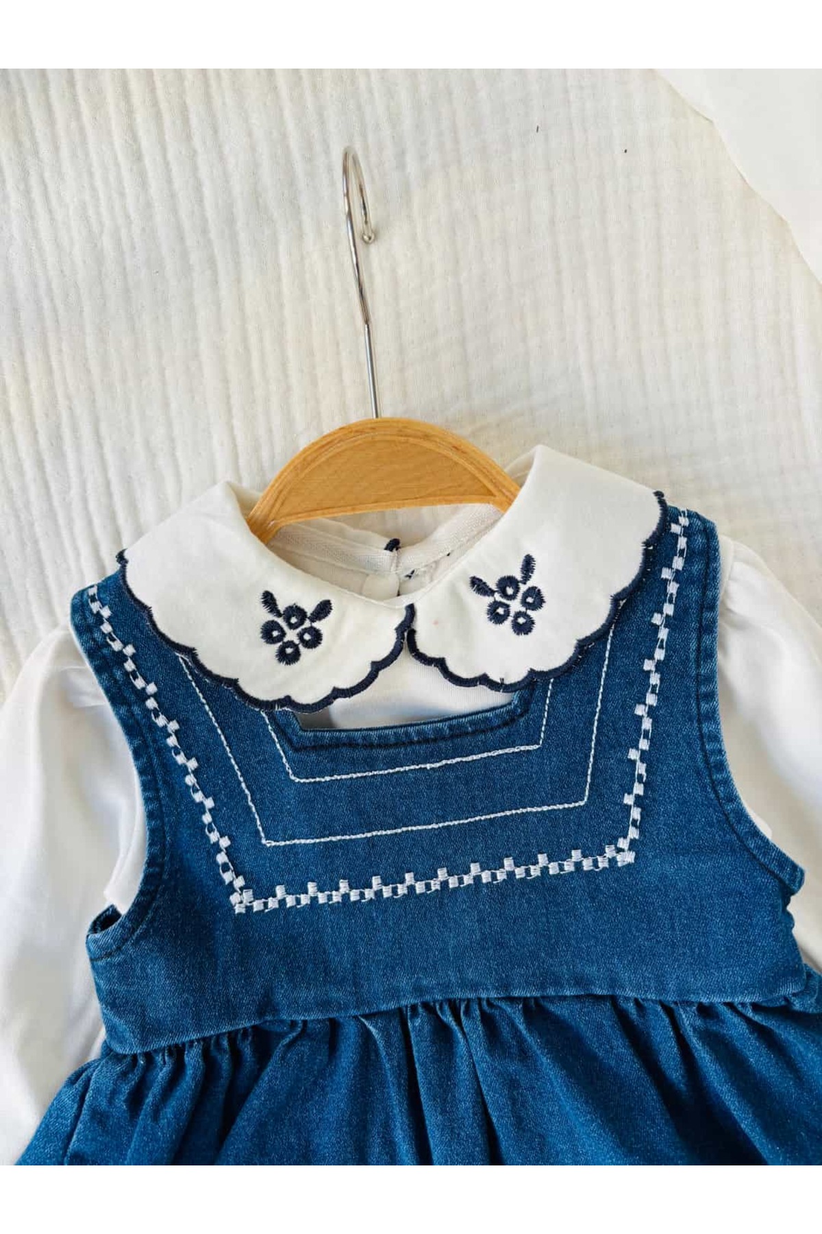 NUNU BABY Sally 2 Parça Kot Elbise fotoğrafı 3 (önizleme)