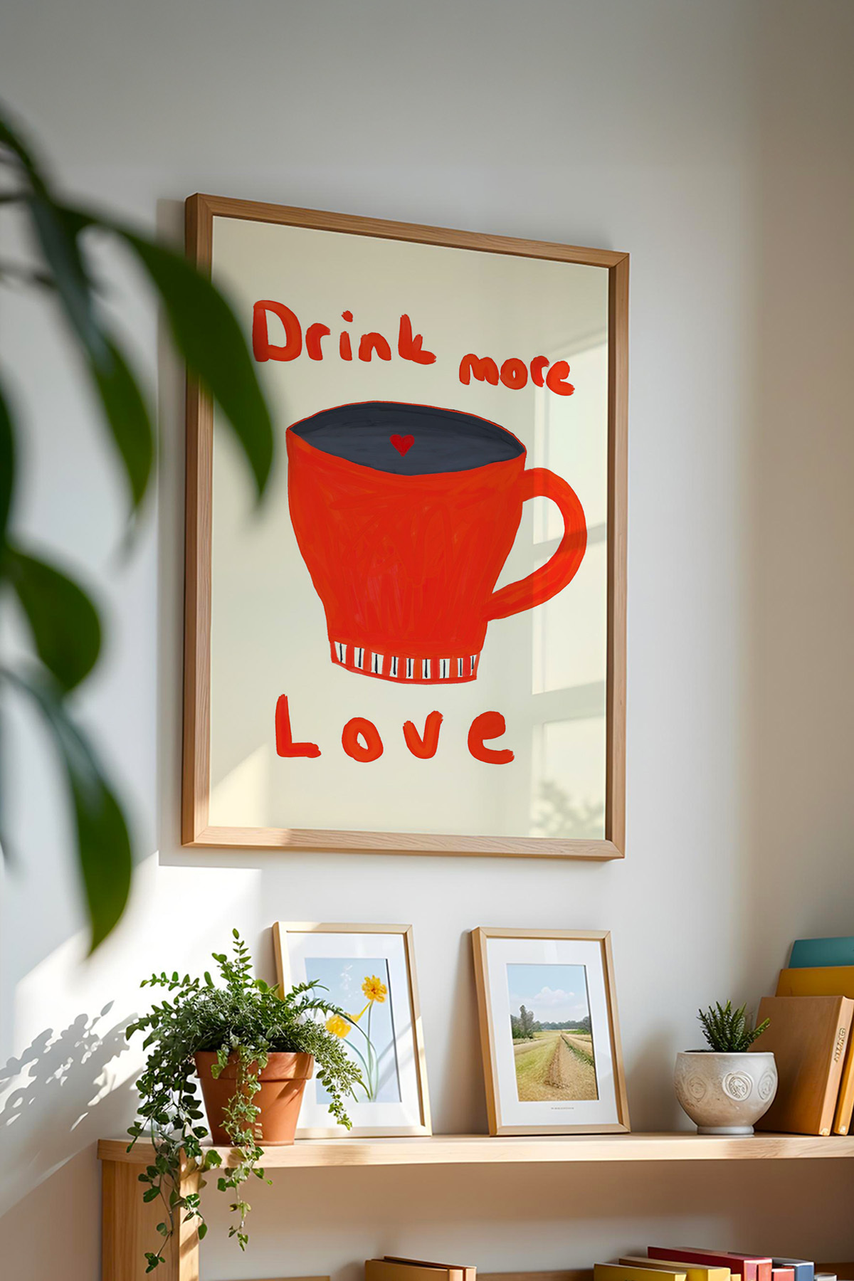 Kahve Kupası Yazılı Modern Poster Tablo Mutfak Duvar Dekoru Çerçevesiz