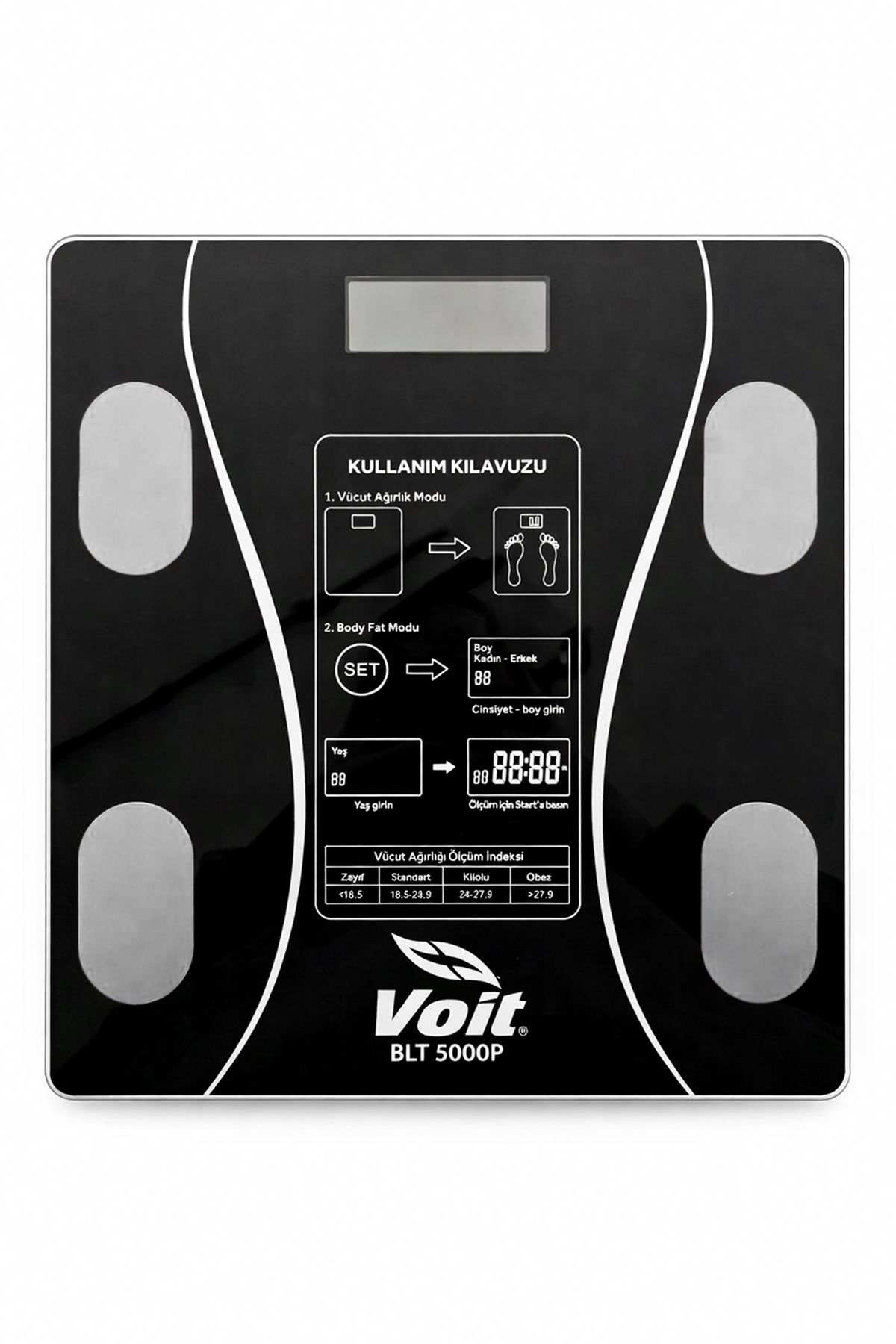 Smart Bluetooth Digital Scale - Fat Meter - Body Analysis - Black