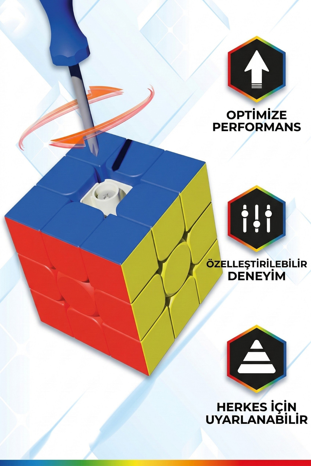 TUENGİ STORE NexCube 3x3 Profesyonel Hız Küpü - Rekor Kıran Stickerless Zeka Küpü Rubik Küp fotoğrafı 3 (önizleme)