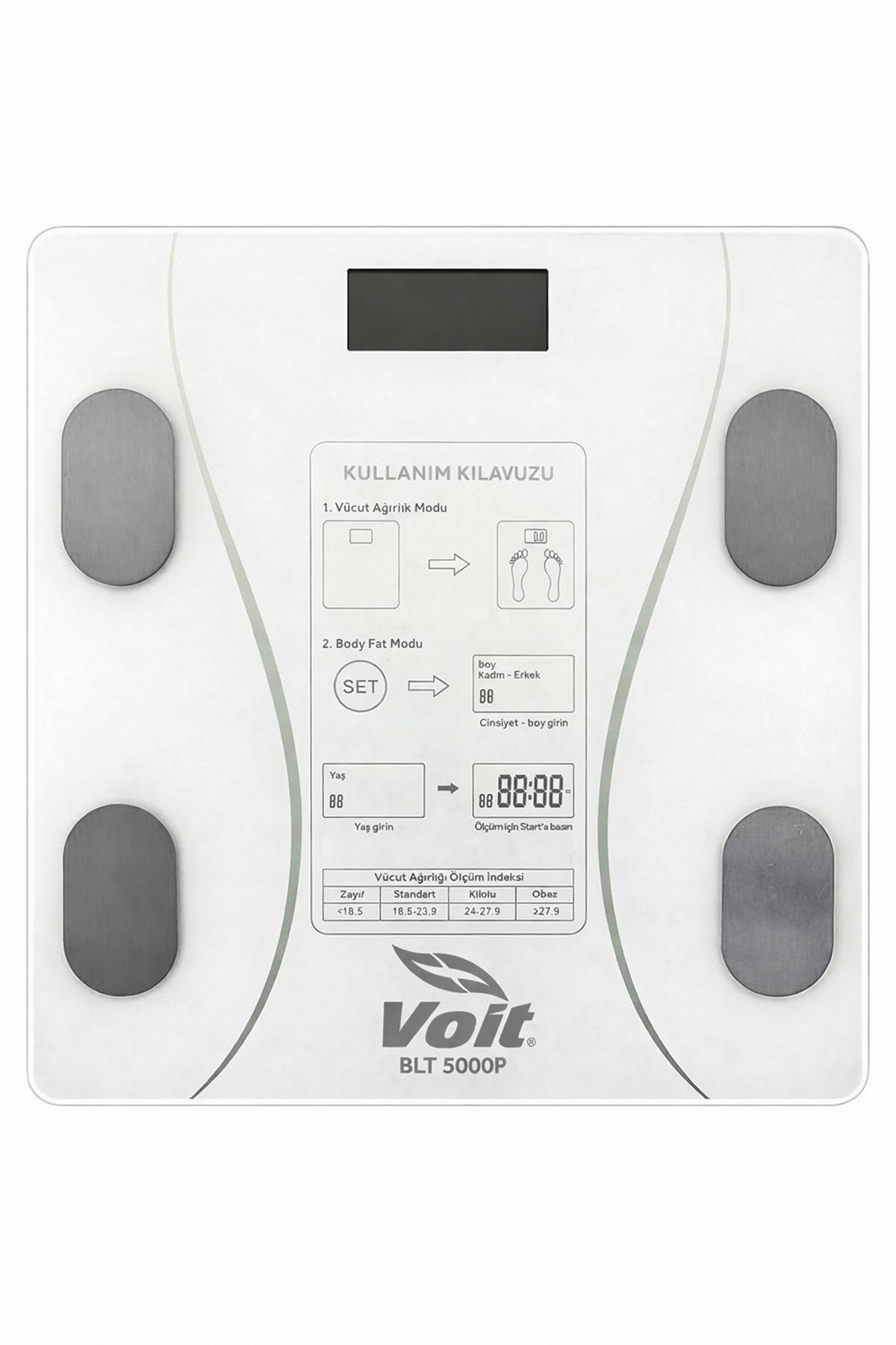 Smart Bluetooth Digital Scale - Fat Meter - Body Analysis - White