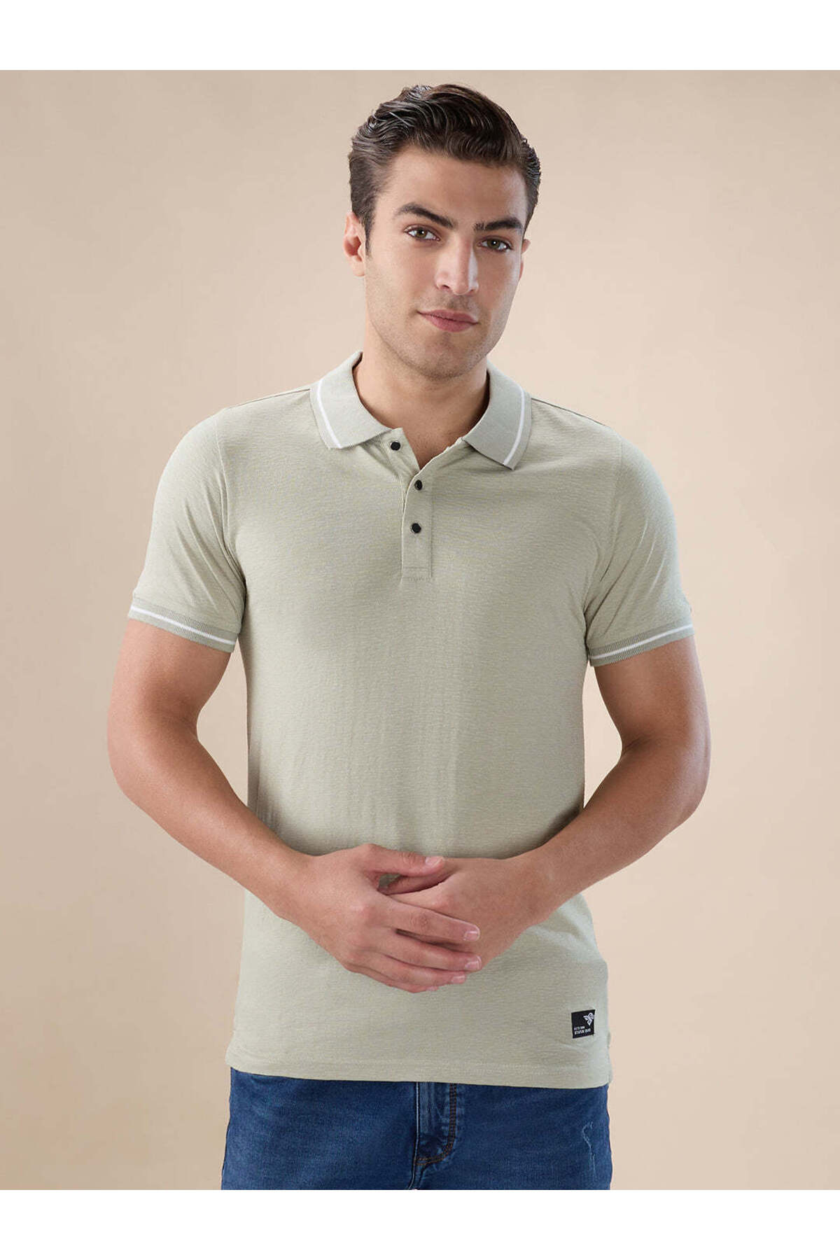 STATUS QUO Sage Tipping Collar Regular Fit Polo T-shirt