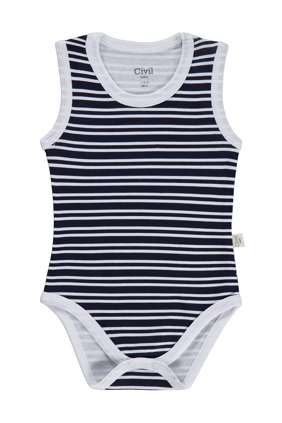 Civil Baby Yelken Empirmeli 5 Li 0-36 Ay Çıtçıtlı Badi - Mavi 12-18 Ay fotoğrafı 3 (önizleme)