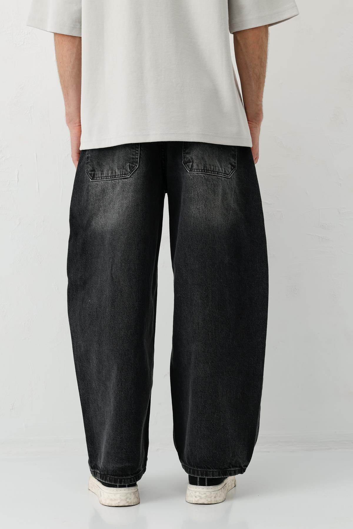 VAMOSCLO Barrel Fit Jeans Füme görsel 5
