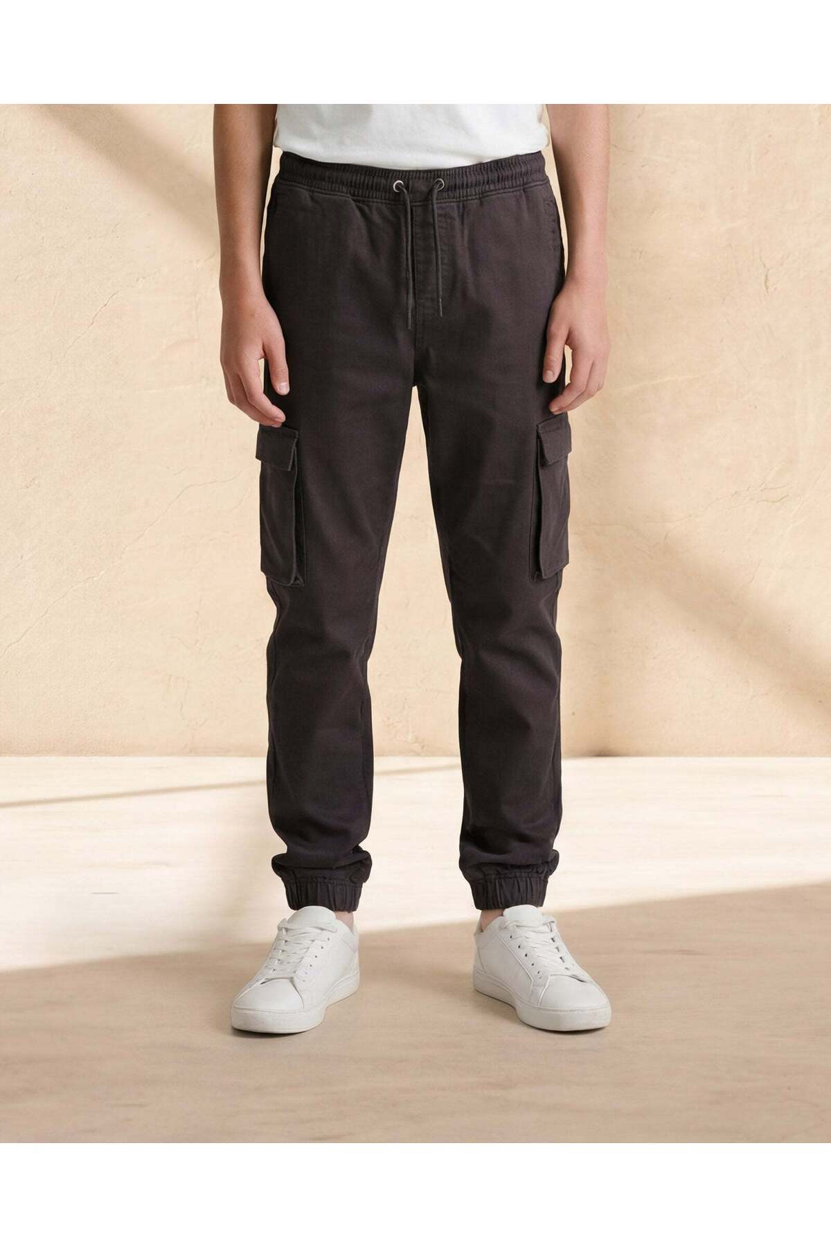 REDTAG Senior Boys Charcoal Cargo Trousers