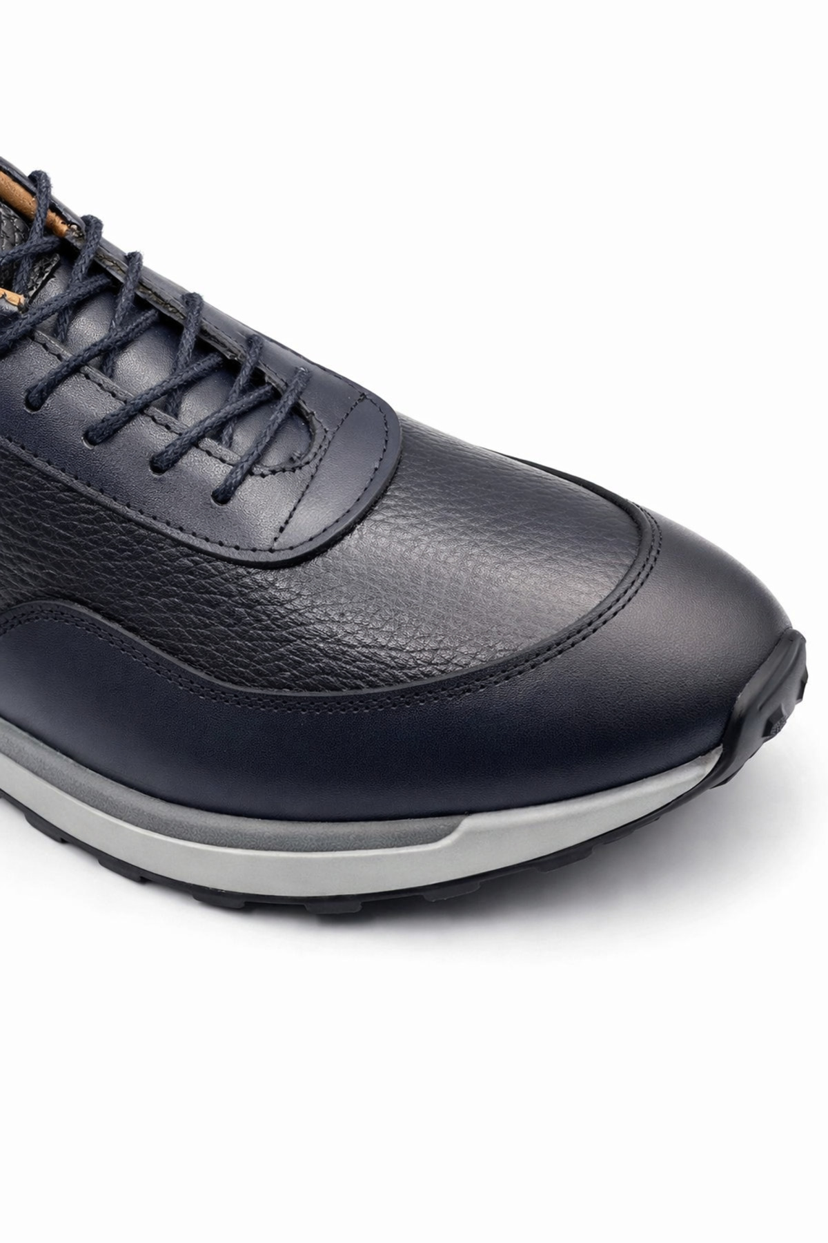 BESS SHOES Hakiki Deri Lacivert Erkek Casual Ayakkabı, Ortopedik, Ultra Rahat, Kaymaz Taban, Günlük Sneaker görsel 6