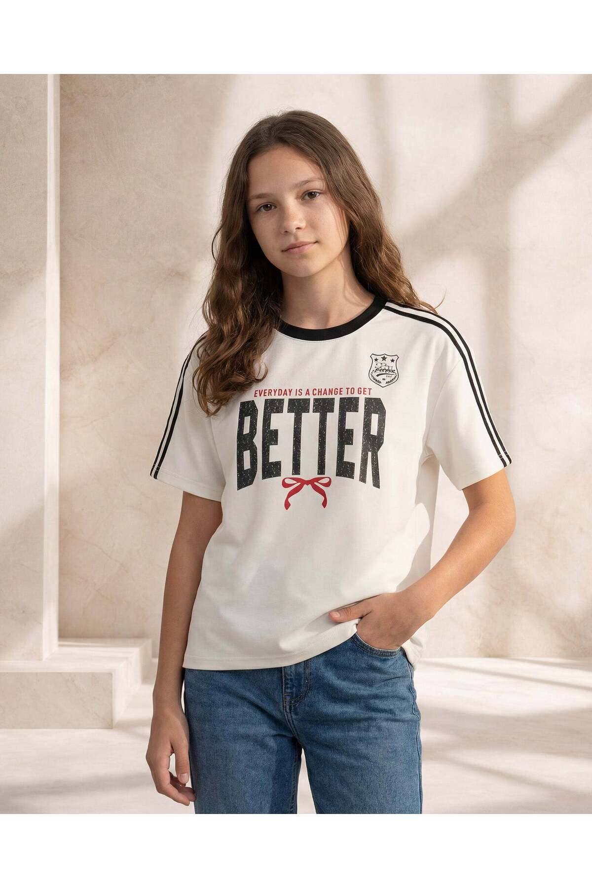 REDTAG Senior Girls White Scuba Top