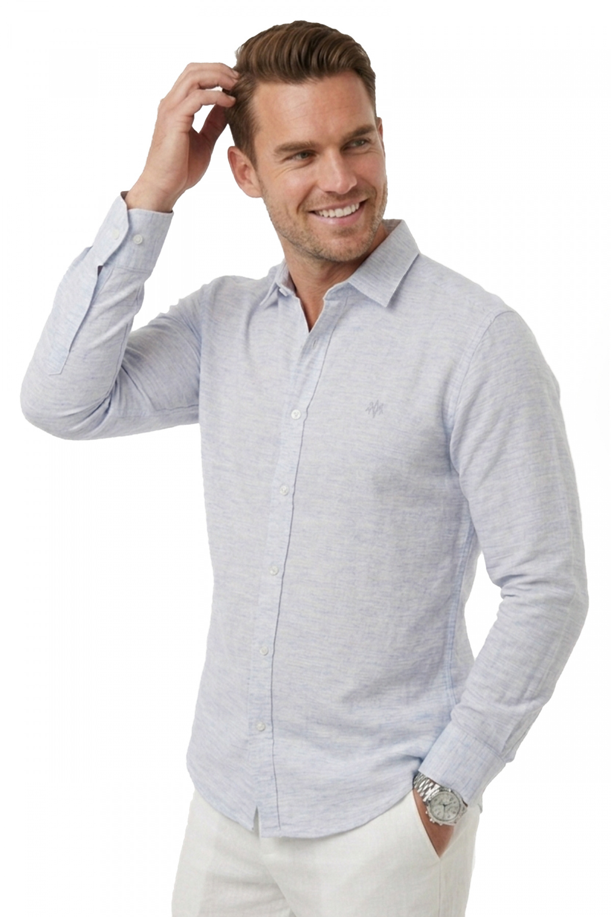 Blue Slim Fit Striped 100% Cotton Men's Shirt – Breathable Stylish Casual Shirt 2602626