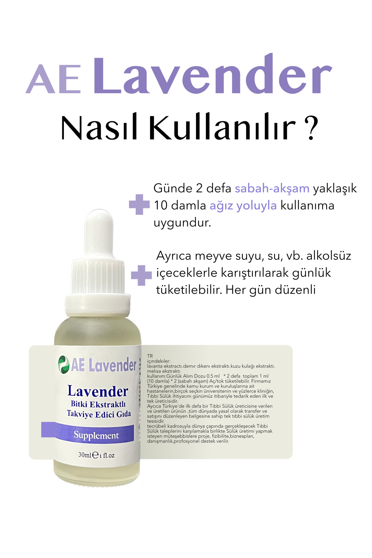 Hirudo AE Lavender Bitki Ekstraktlı Takviye Edici Gıda - Fiyatı