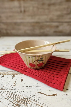 Tasarım Kiraz Desenli Noodle Bowl
