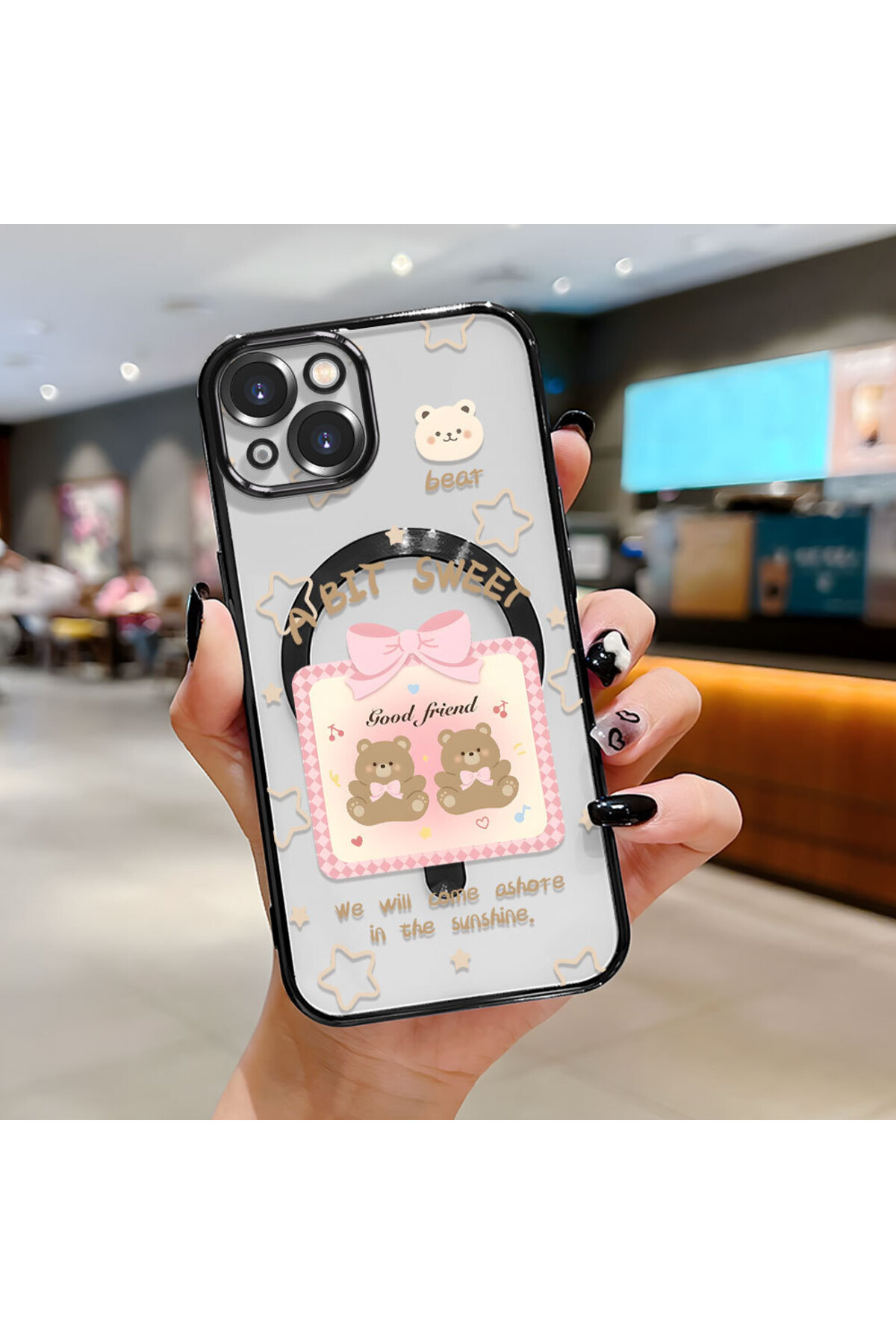 magnetic Shockproof Silicone Case with Transparent Back Surface for iPhone 13