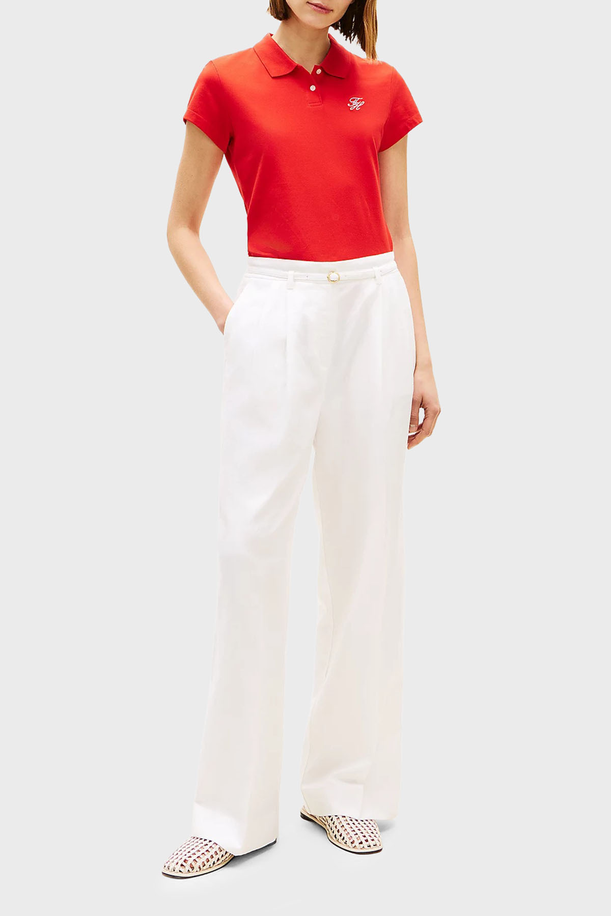 پولوشرت زنانه یقه پلو | تامی هیلفیگر Tommy Hilfiger WW0WW49259 SNE BD - تصویر 2