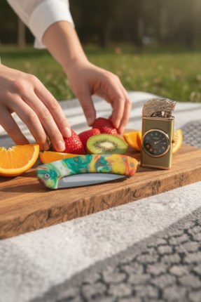 MERTCAN KNİFE 2li epoksi Katlanabilir Çakı saatli çakmak piknik kamp bıçağı