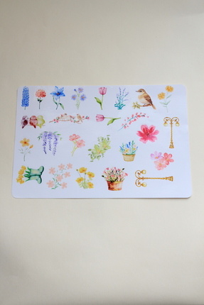 Leapin Craft Bahar Çiçekleri Şeffaf Sticker Seti (1 sayfa 25 adet, kaliteli p...