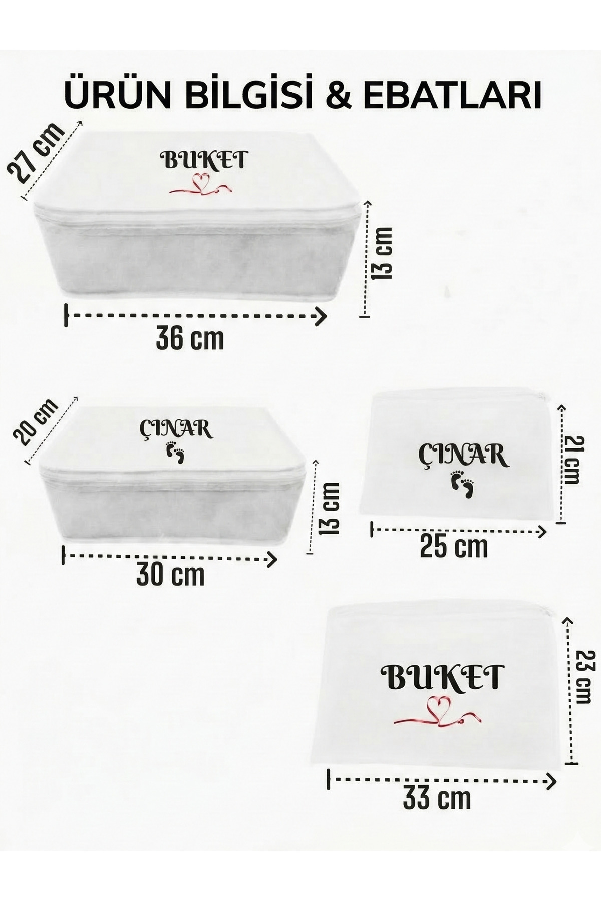 EGGBABY İsme Özel 4'lü Anne Bebek Bakım Çantası Hastane Çıkış Doğum Çantası Organizer Düzenleyici fotoğrafı 2 (önizleme)