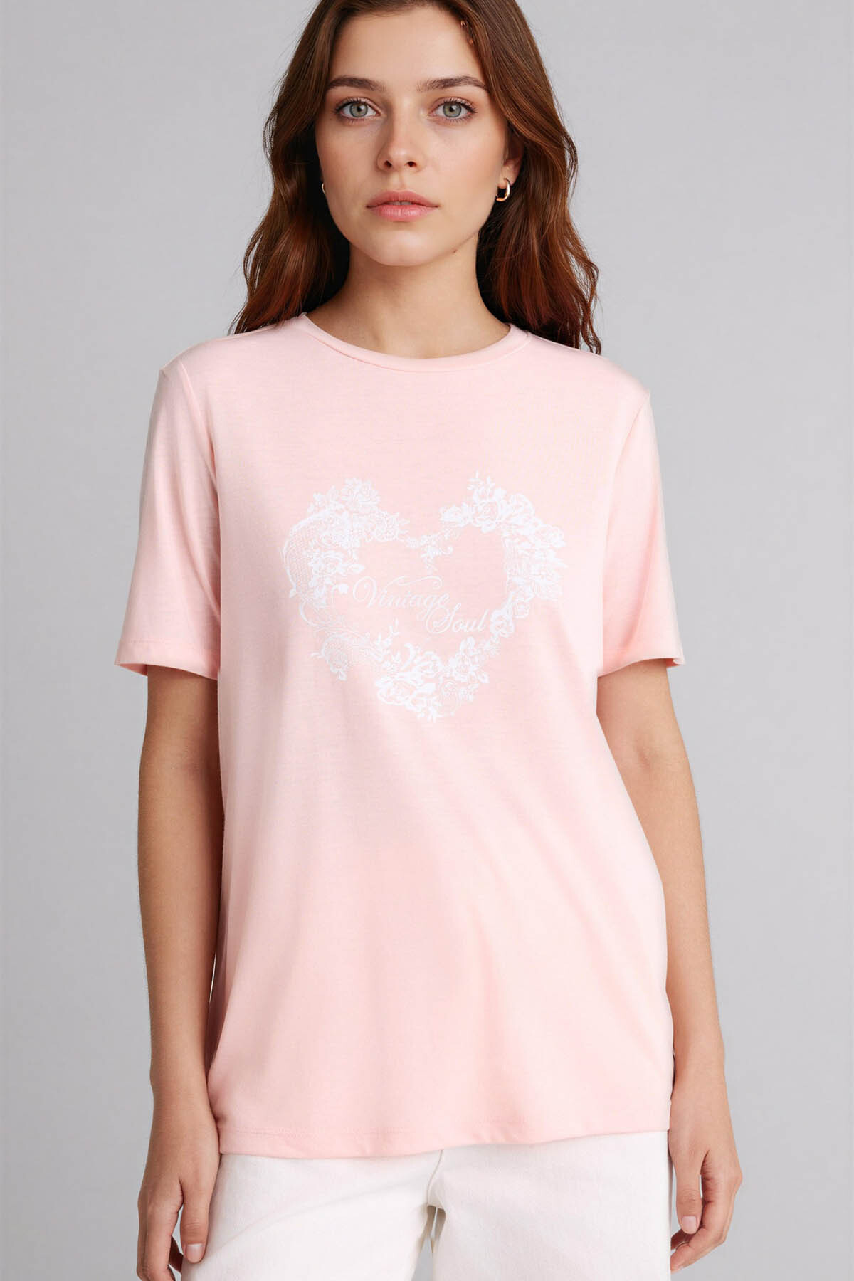 Defacto Regular Fit Crew Neck Floral Short Sleeve T-Shirt H1435Ax26Sp