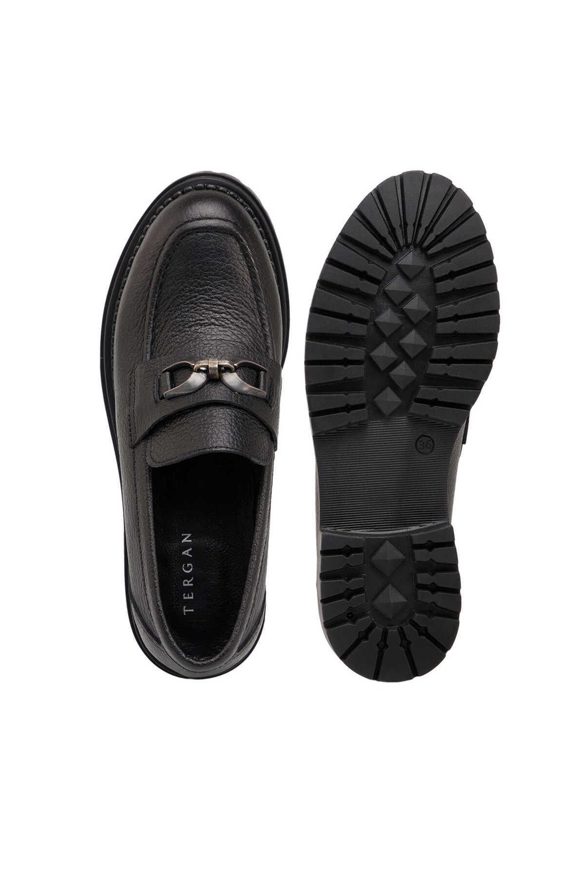Tergan  Siyah Hakiki Deri Kadın Loafer - K25S1AY68541-A41 - Görsel 6
