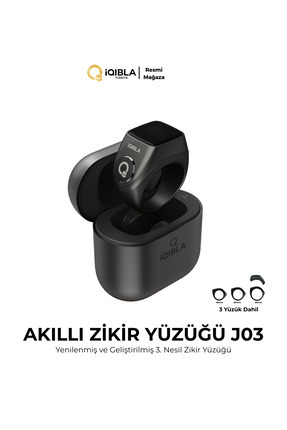 iqibla Smart Ring J03 Pro Akıllı Zikir Yüzüğü Titanyum Gri Renk