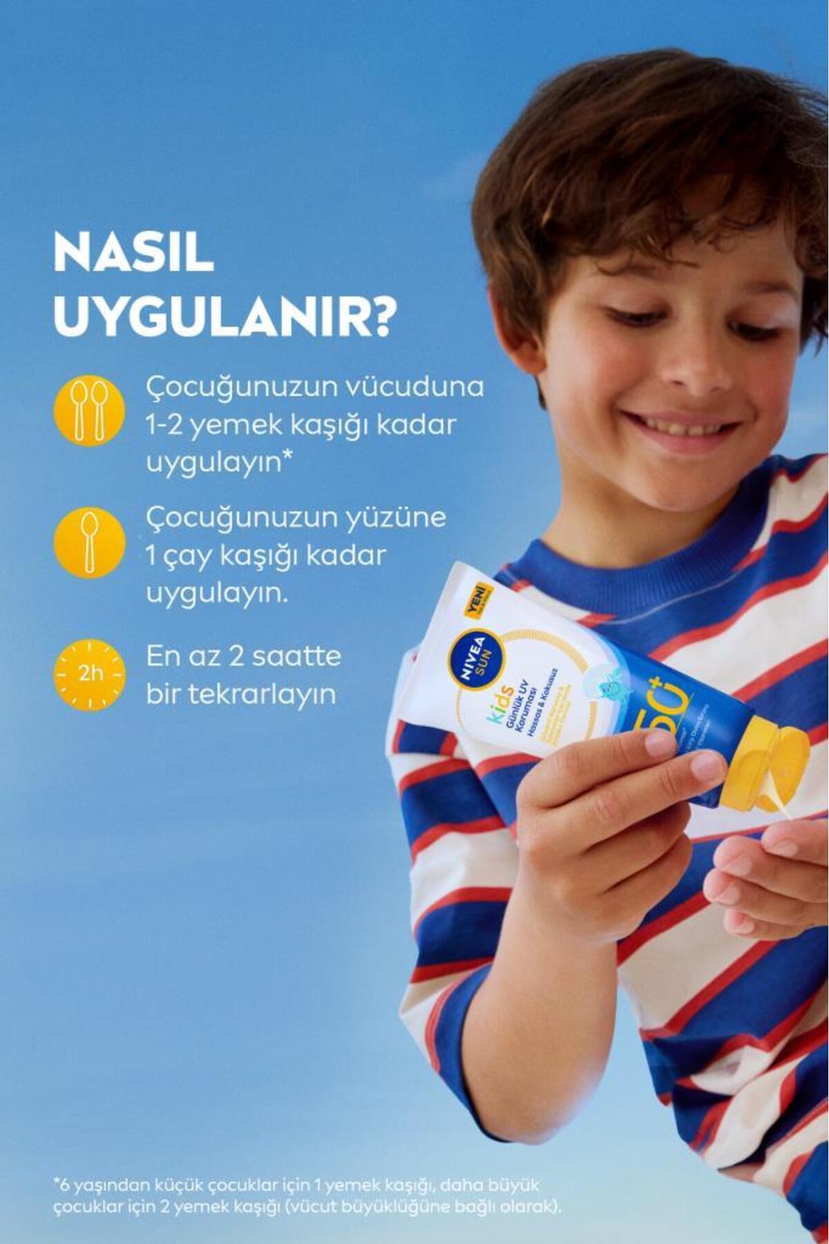 SUN SPF50+Çocuk İçin Yüz ,Vücut Yüksek Koruyucu Güneş Kremi 100 ml,Kokusuz,3 Yaş ve Üzeri — 93706 — تصویر 6 از 7
