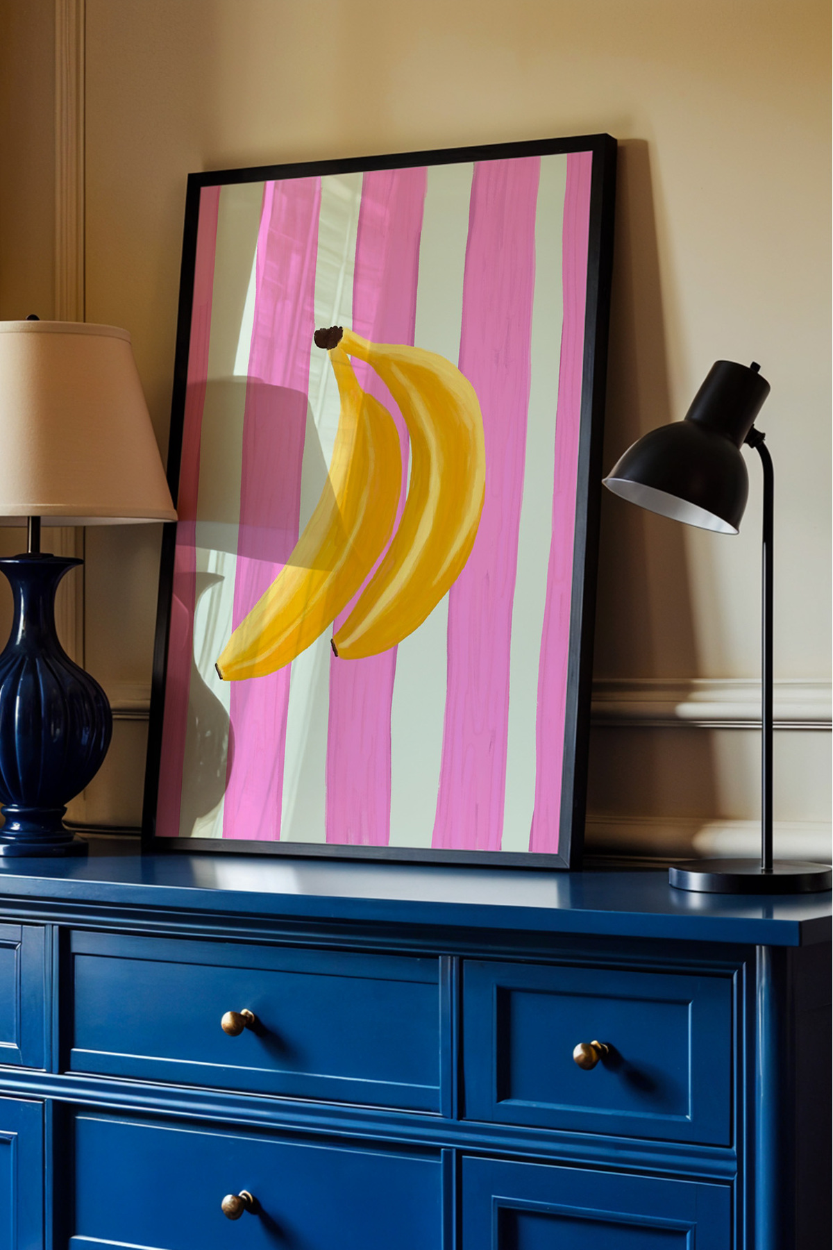 Muz Tablo Pop Art Meyve Poster Modern Duvar Dekoru Mutfak Tablosu Çerçevesiz