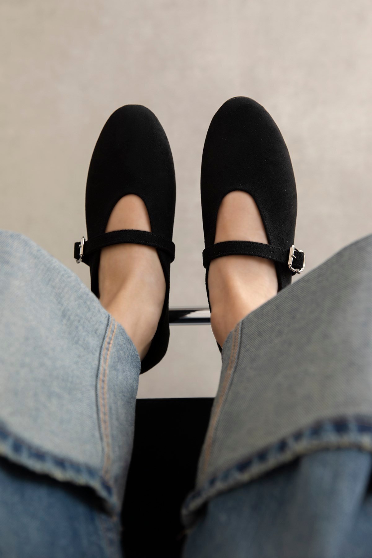 Straswans  Jun Kadın Süet Babet Siyah - Görsel 3