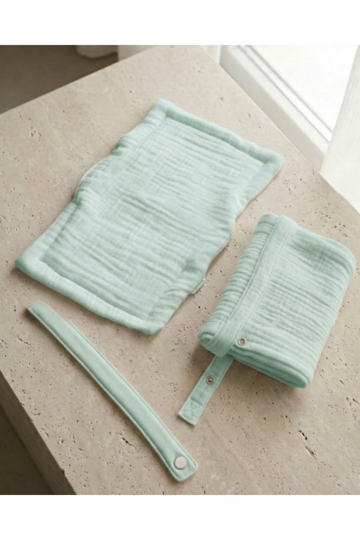 Joyous Mom Kids 4 Katlı Müslin Bebek Emzirme Seti Emzirme Yastığı Emzirme Klipsi, İç Göstermez Emzirme Örtüsü 100x70 fotoğrafı 2 (önizleme)