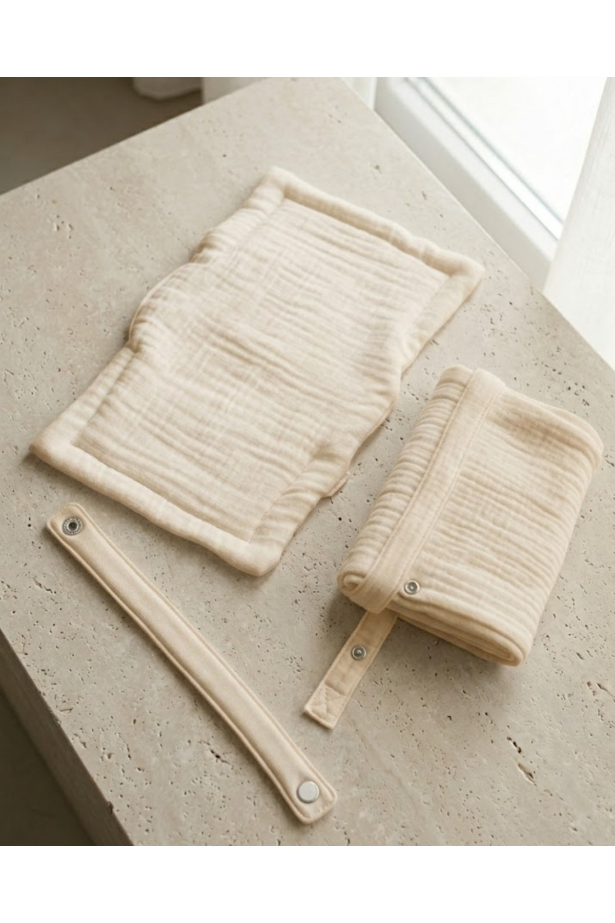 Joyous Mom Kids 4 Katlı Müslin Bebek Emzirme Seti Emzirme Yastığı Emzirme Klipsi, İç Göstermez Emzirme Örtüsü 100X70 fotoğrafı 2 (önizleme)