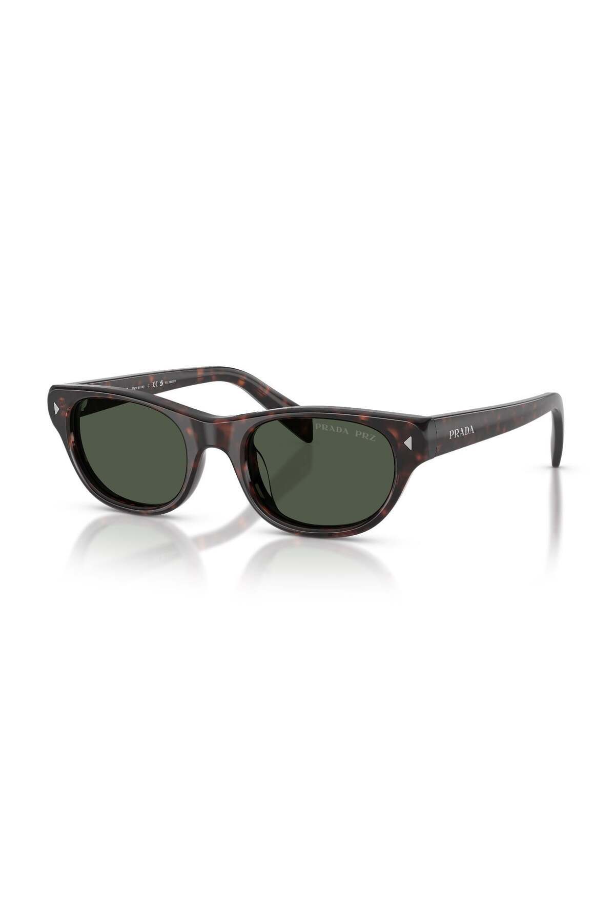 Prada PR C08S 17N90V 50 Kadın Polarize Cat Eye Kırçıllı Kahverengi