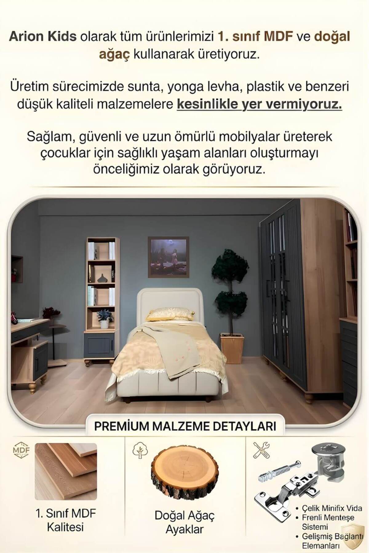 arionkids Ozan 4 Kapaklı Çekmeceli Dolap | 1. Sınıf MDF Kalitesi fotoğrafı 3 (önizleme)