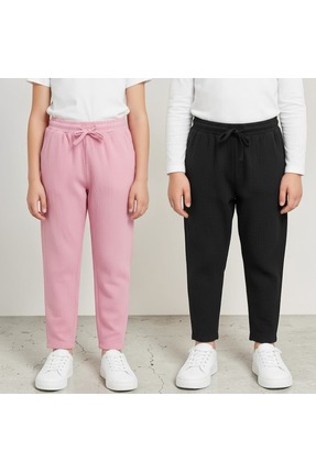 Patriko KIZ ÇOCUK YENİ SEZON BAHARLIK BUBLE KUMAŞ 2Lİ SET PANTOLON