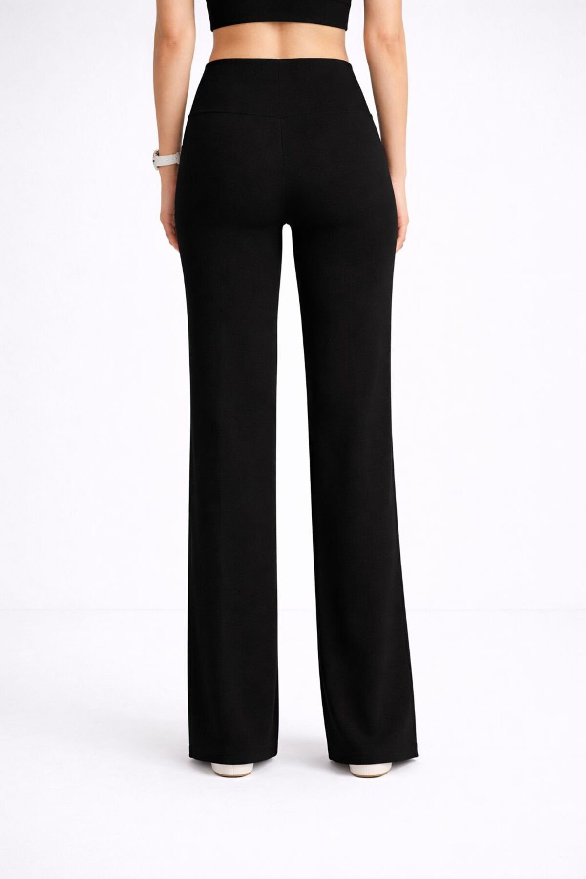 one depot only for quality life  Modal Kumaş Yüksek Bel Esnek Toparlayıcı Düz Paça Pantolon Tayt - Görsel 6