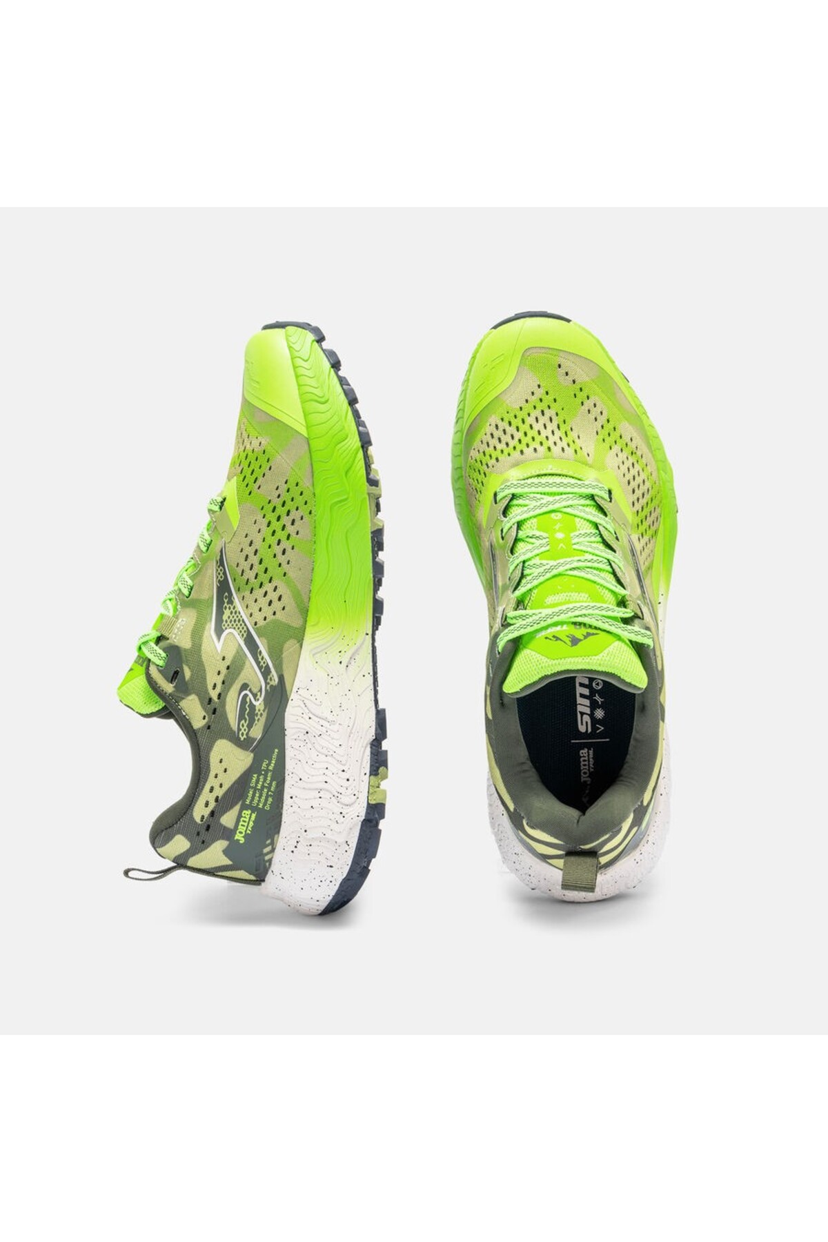 Joma TKSIMS2615 Sima Erkek Trail Koşu Ayakkabısı - Fluo Yeşil/Haki görsel 4