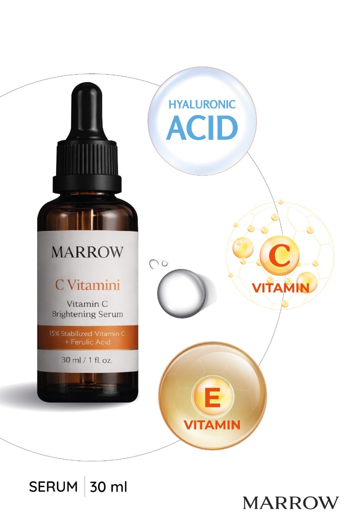 E Vitamini ve Hyaluronik Asit İçeren Yoğun Nemlendirici Antioksidan Yüz Serumu 30 — 62552255353 — تصویر 2 از 3