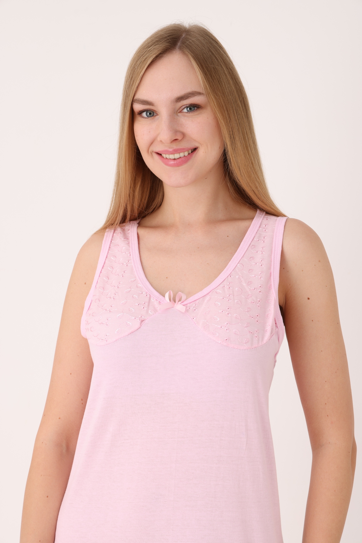 YASAR UNDERWEAR Kadın Uzun,Kolsuz %100 Pamuk Elbise İçliği Kombinezon görsel 2