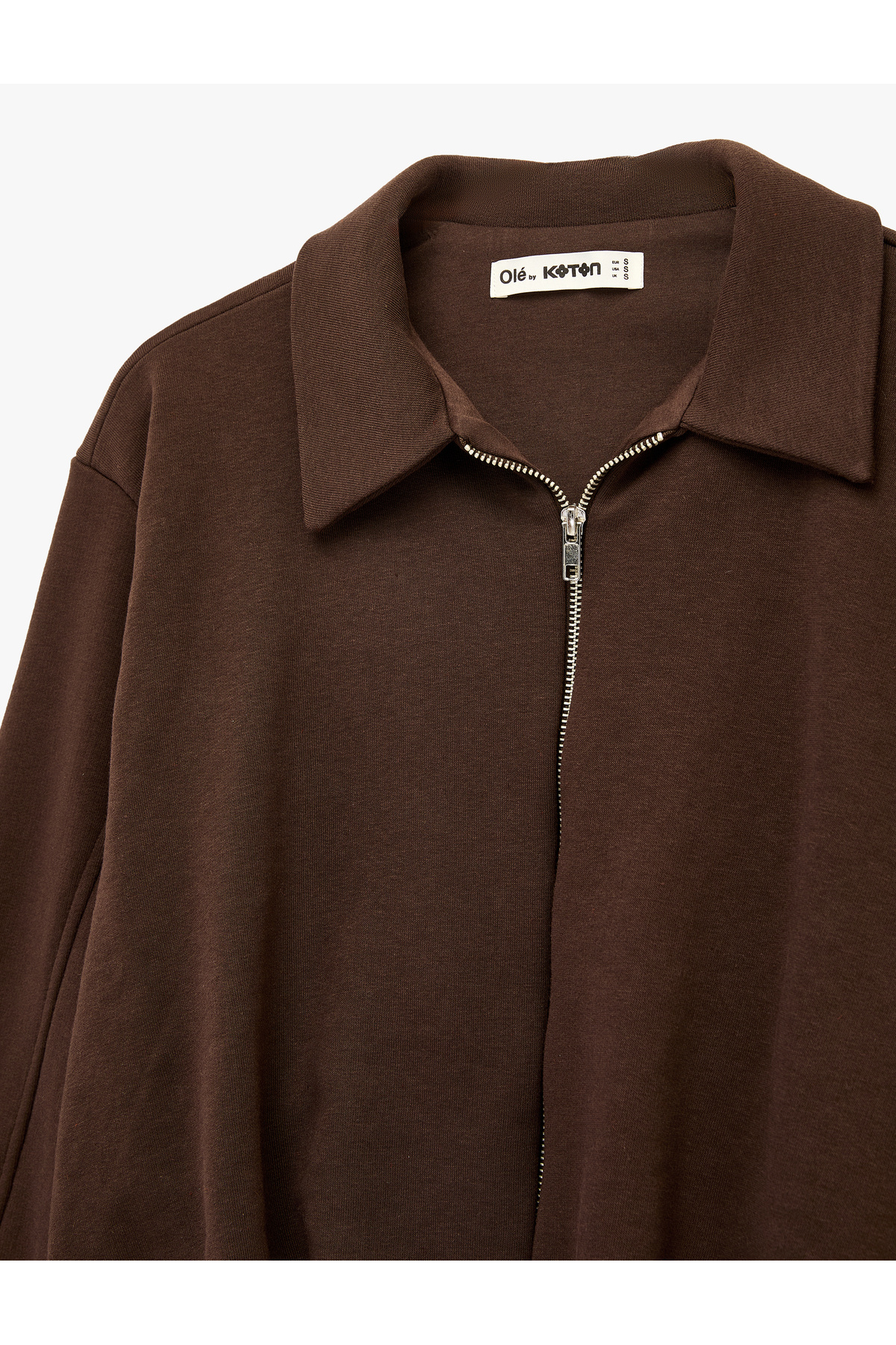 Koton  Rahat Kalıp Uzun Kollu Polo Yaka Fermuarlı Sweatshirt - Görsel 4