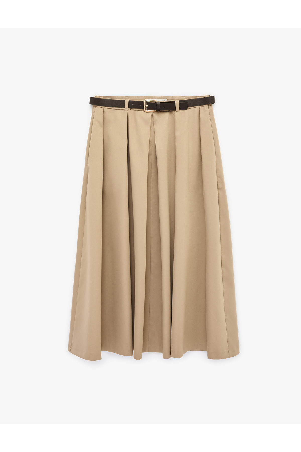 Koton  Kemer Detaylı A Kesim Viskon Karışımlı Midi Pileli Etek - Görsel 2