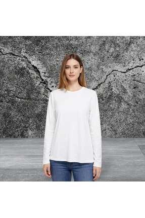 ahsegiyim beyaz uzun kollu tişört