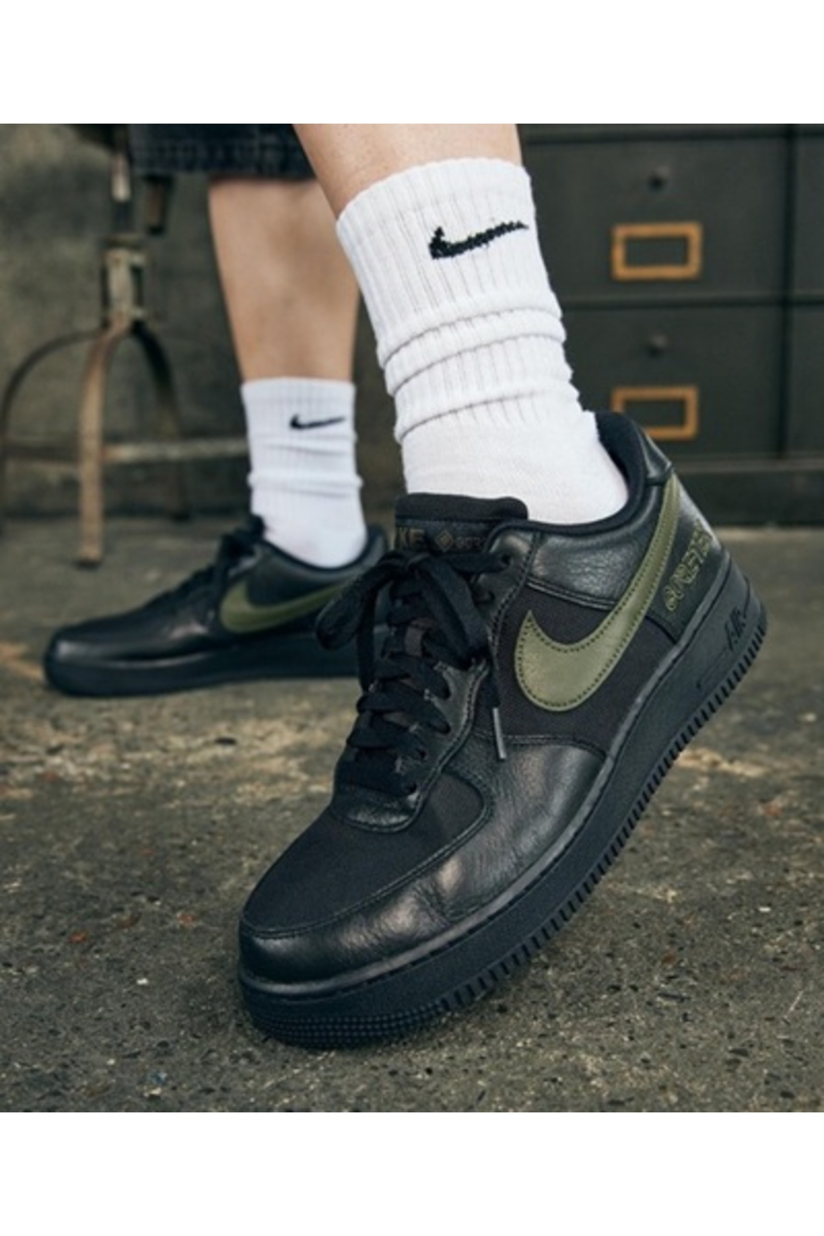 Nike Air Force 1 Low Gore-Tex 'Black Cargo Khaki' erkek su