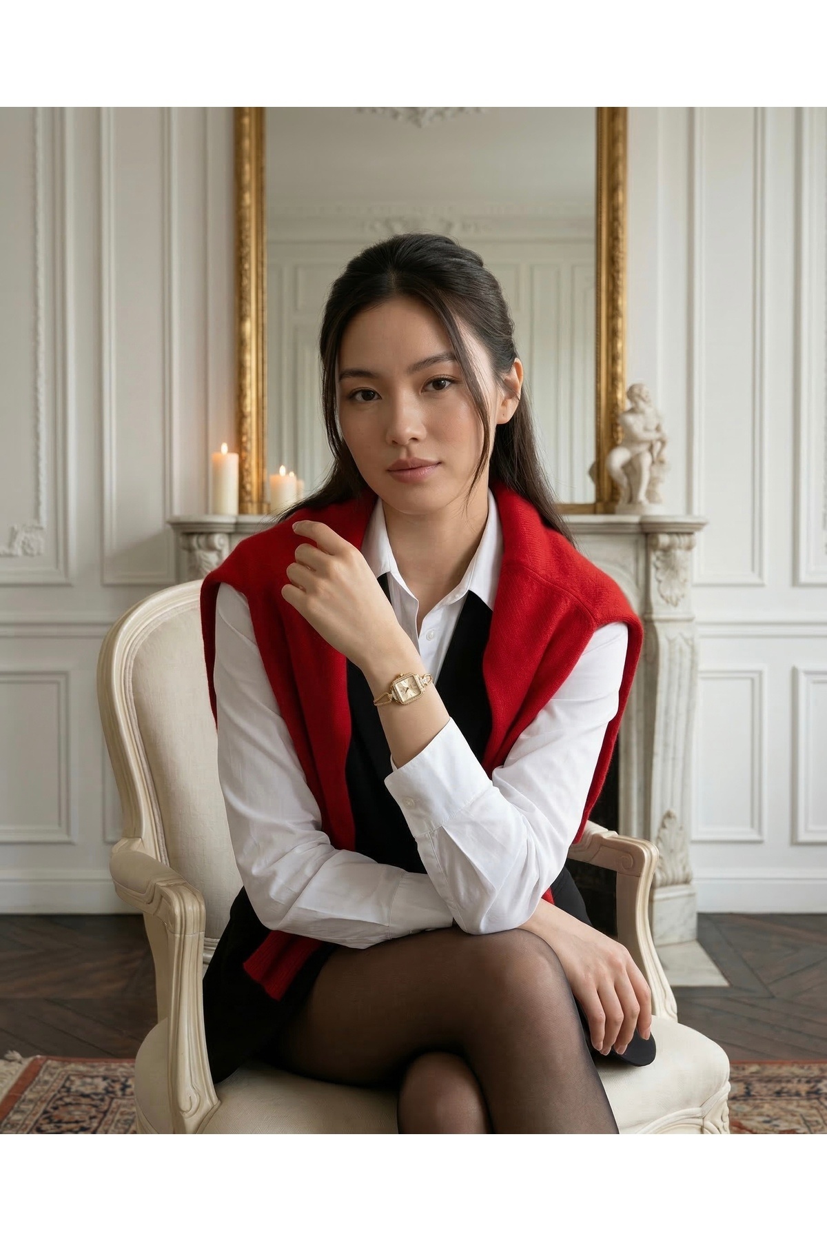 KLISHE Butik  Kadın Çelik Saat Gold Renk Old Money Vintage Kare Kasa Taşlı Lüks Zarif Şık Kadın Kol Saati 2026 - Görsel 8