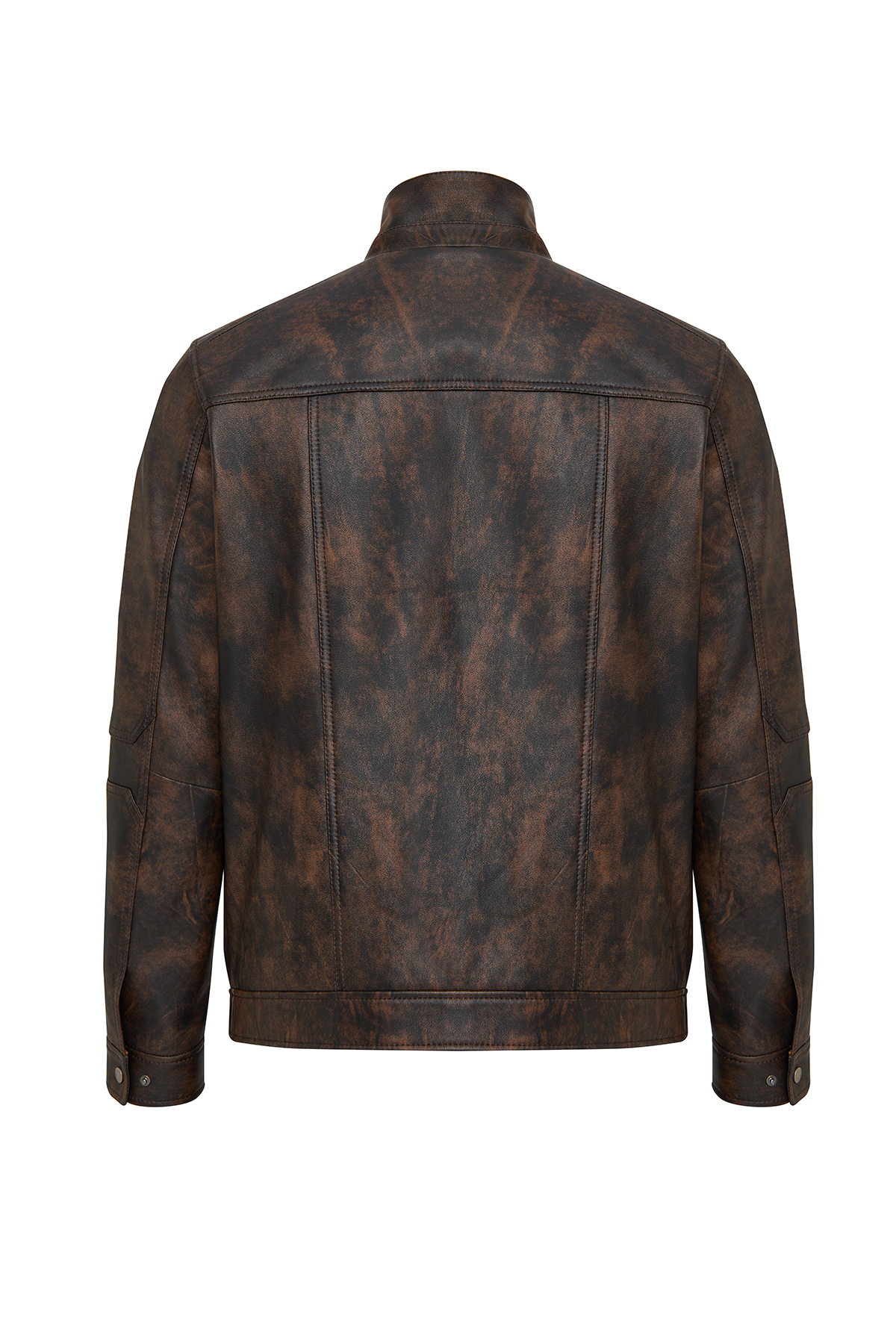 Derimod  Alfred Erkek Kahverengi Devrik Yaka Deri Mont 25WGE6579VD - Görsel 2