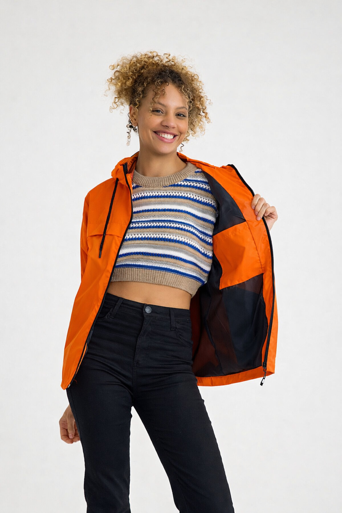 comstar  Kadın Içi Astarlı Suya Dayanıklı Kapüşonlu Yağmurluk - Görsel 3