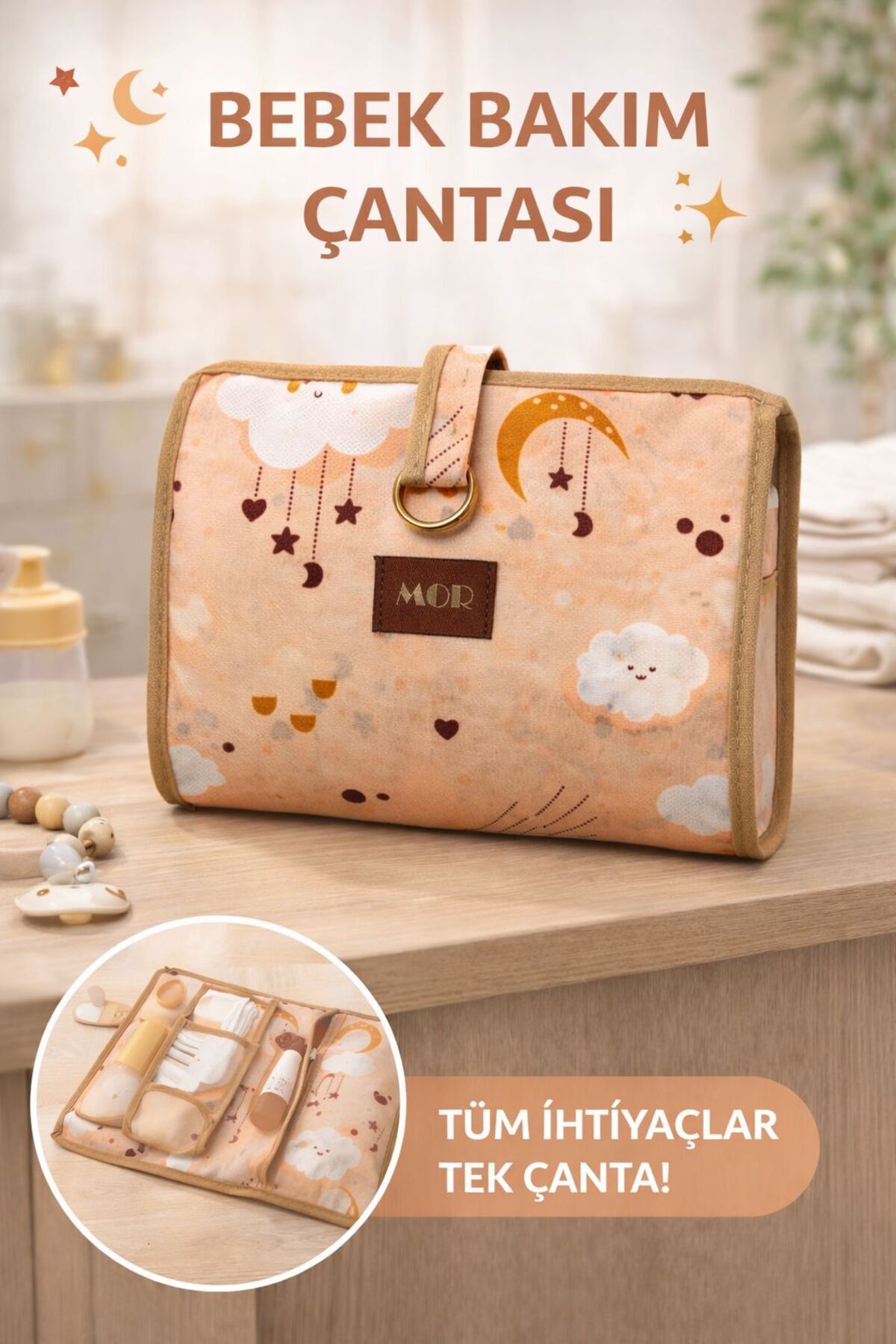 MorPort Anne Bebek Bakım Çantası Organizeri I Taşınabilir Bakım Çantası 2 li Set fotoğrafı 3 (önizleme)