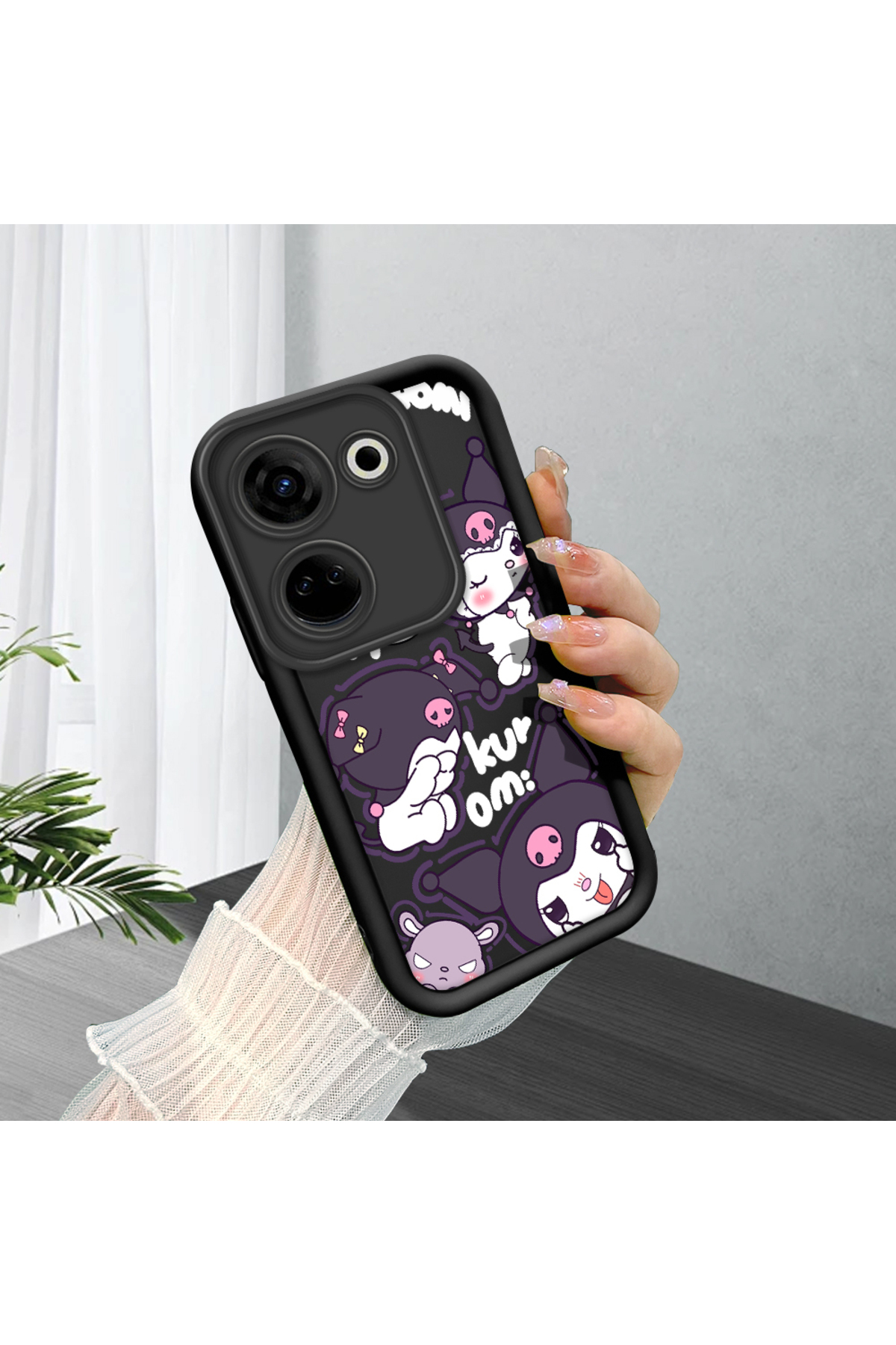 Black Silicone Case with Tecno Camon 20 Pro 4G(CK7n) Shockproof Camera Protection