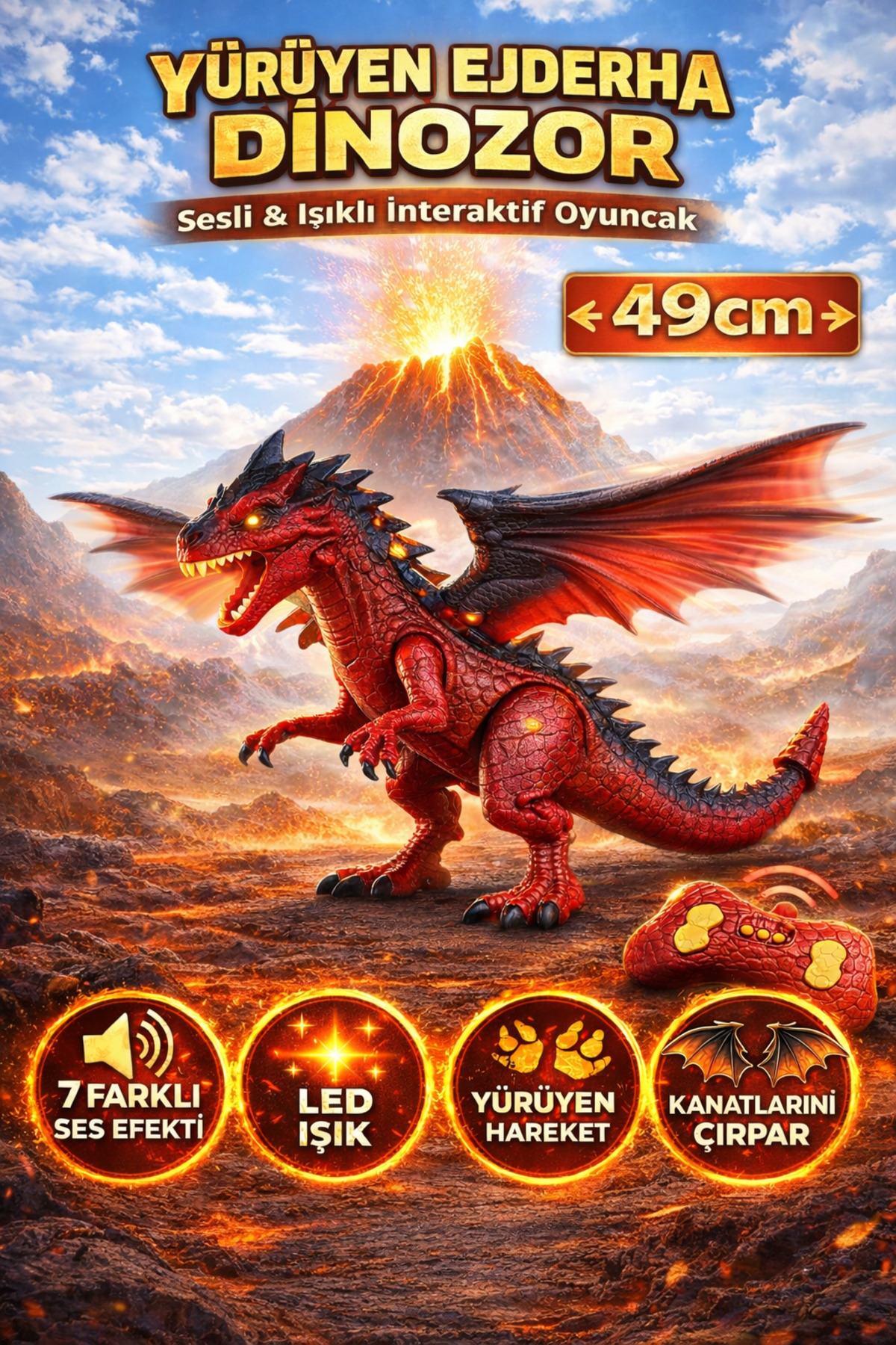 1/6 ドラゴン社　2005『DRAGON EXPO』 限定4 YILDIRIM OYUNCAK Uzaktan Kumandalı Yürüyen Ejderha Dinozor 49cm