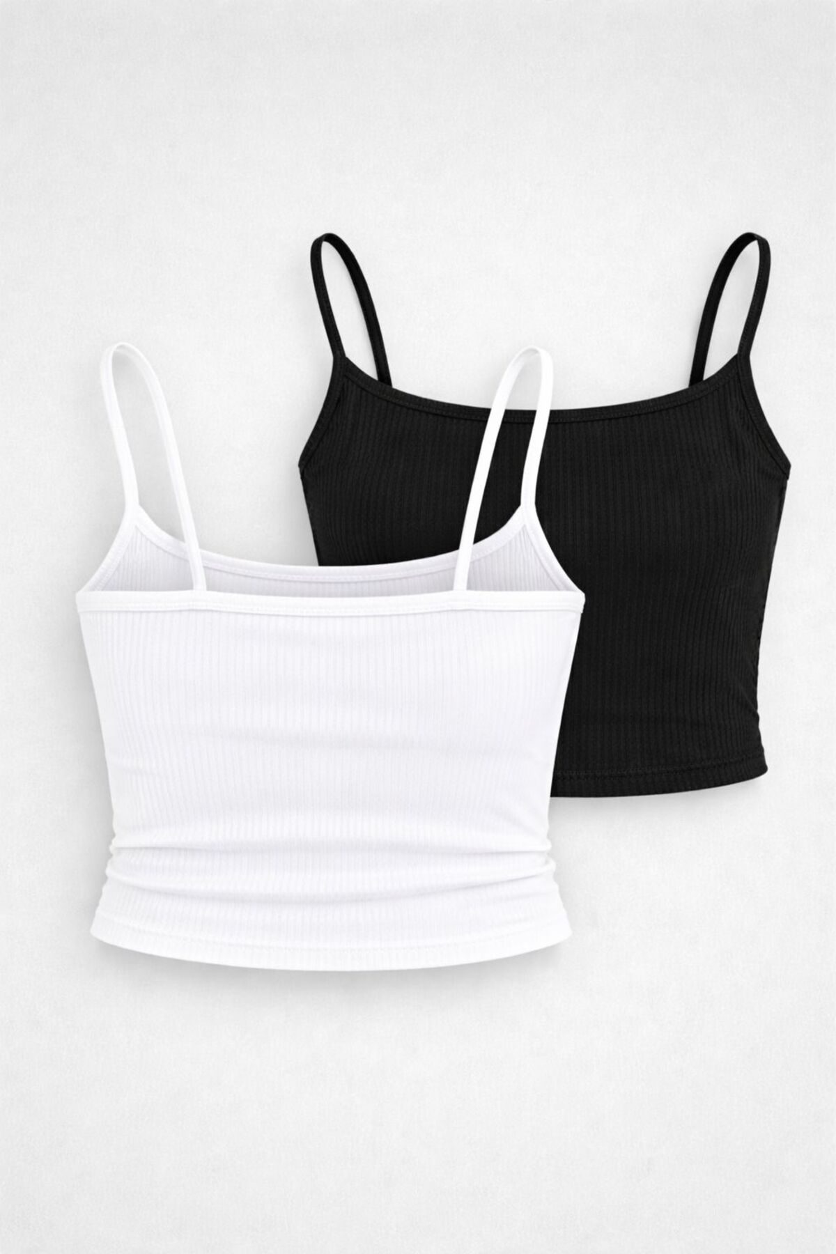 Machetta  Kadın İp Askılı 2'li Set Crop Bluz - Görsel 2