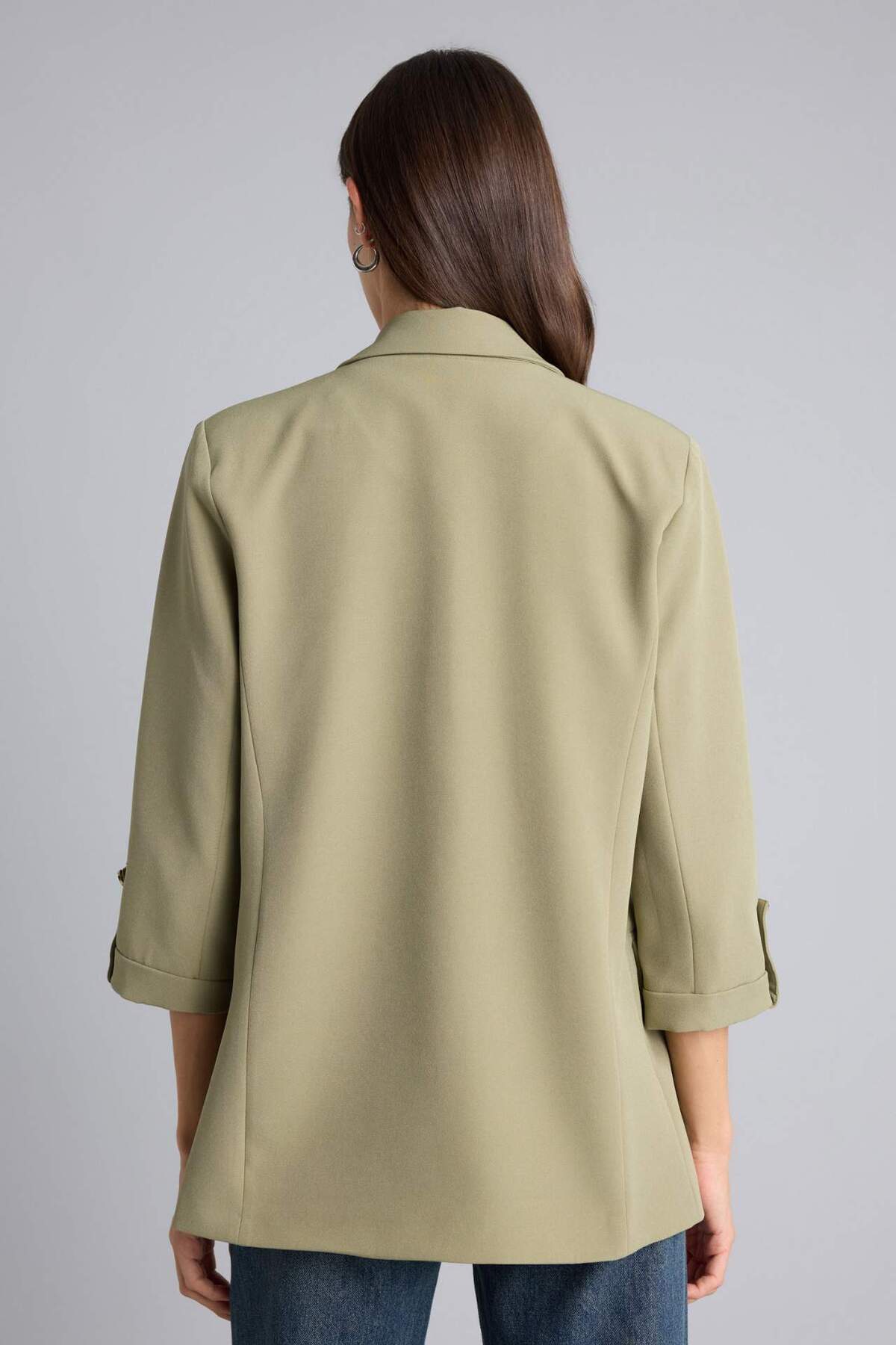 Defacto  Büyük Beden Basic Blazer Ceket C3215AX26SM - Görsel 5