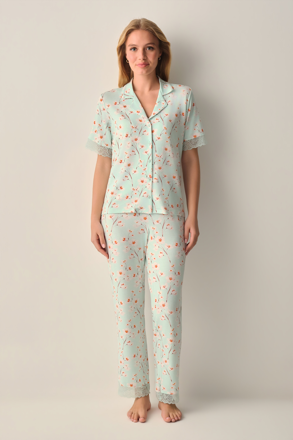 Suwen Rayne Shirt Collar Pajama Set