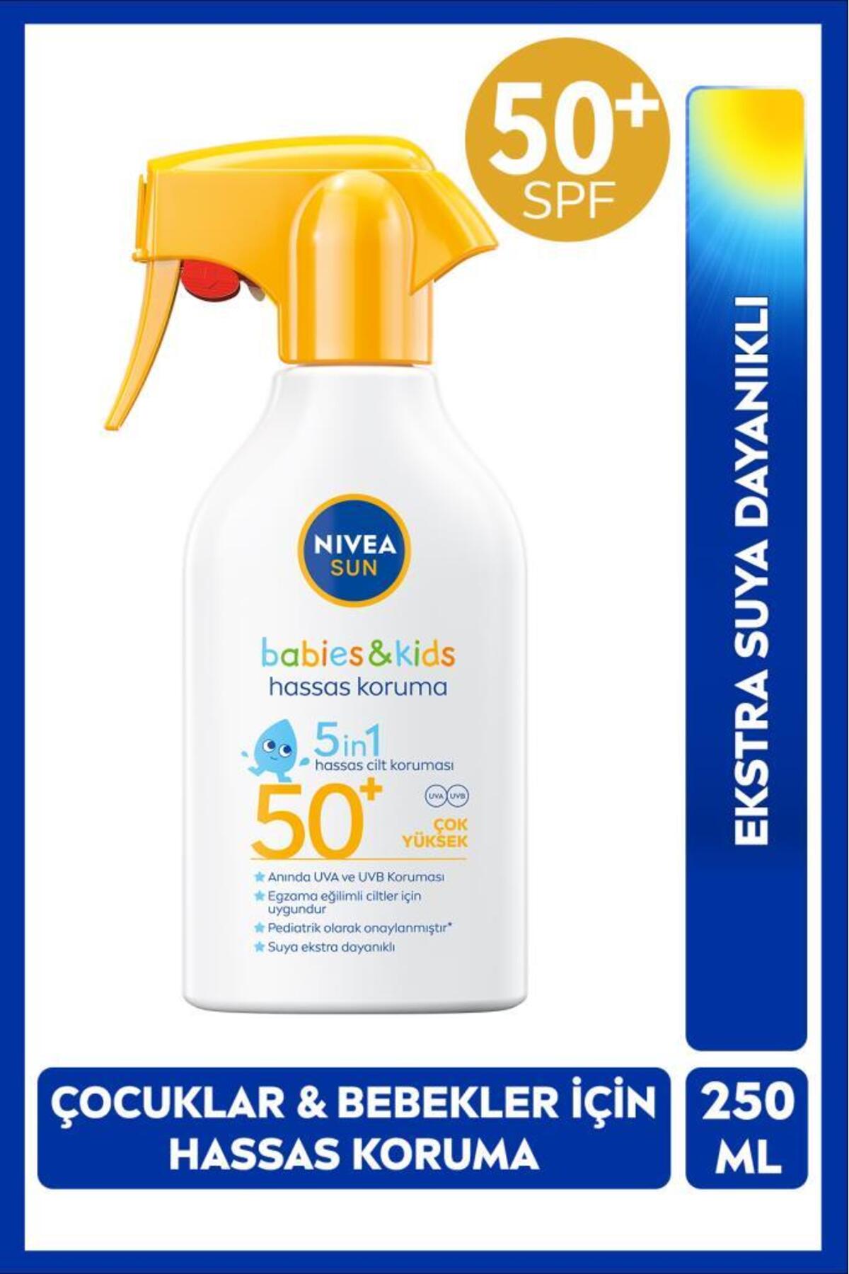 NIVEA SUN SPF50+Çocuk,Bebek İçin Çok Yüksek Korumalı Güneş Spreyi 250 ml,Hassas Cilde Özel,Parfüm İçermez — 99701