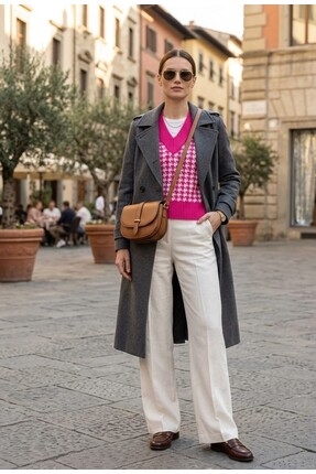 ankadikis Kazayağı Desenli Süveter