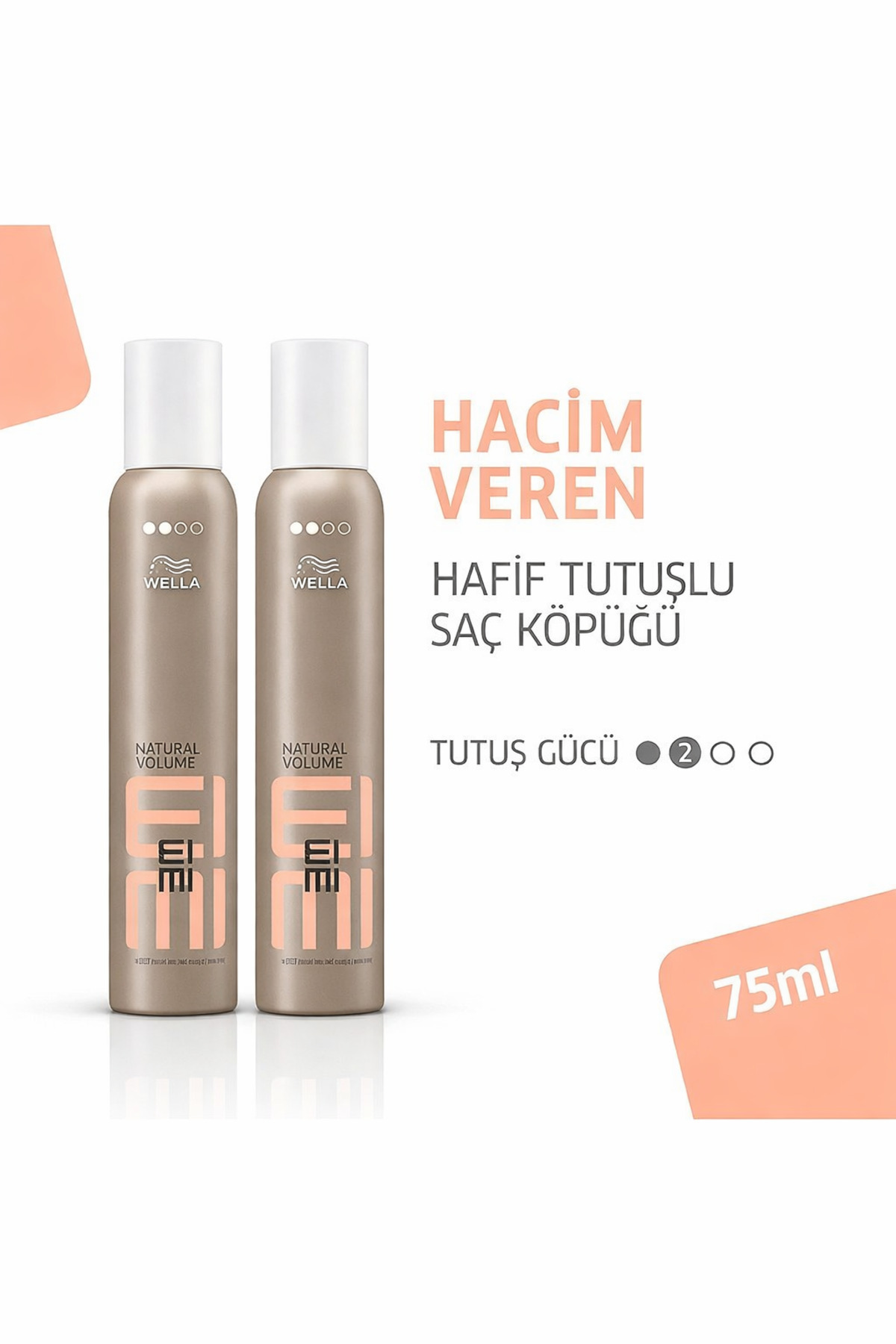 Wella Professionals Eimi Natural Volume Hafif Tutuşlu Saç Köpüğü 75ml X 2 ADET — 8005610563848-1